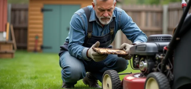 Huile dans le filtre à air de la tondeuse : causes, risques et solutions efficaces